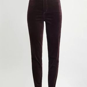 High Rise Skinny Velvet Pants